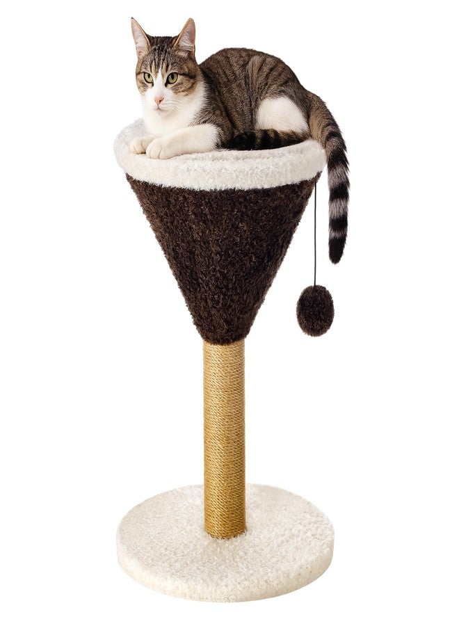 Sosation Espresso Martini Cat Scratcher 19.7" H Cat Scratching Post Scratcher with Dangling Ball for Indoor Cats Scratching Post for Kittens and Medium Large Cats - Image 1
